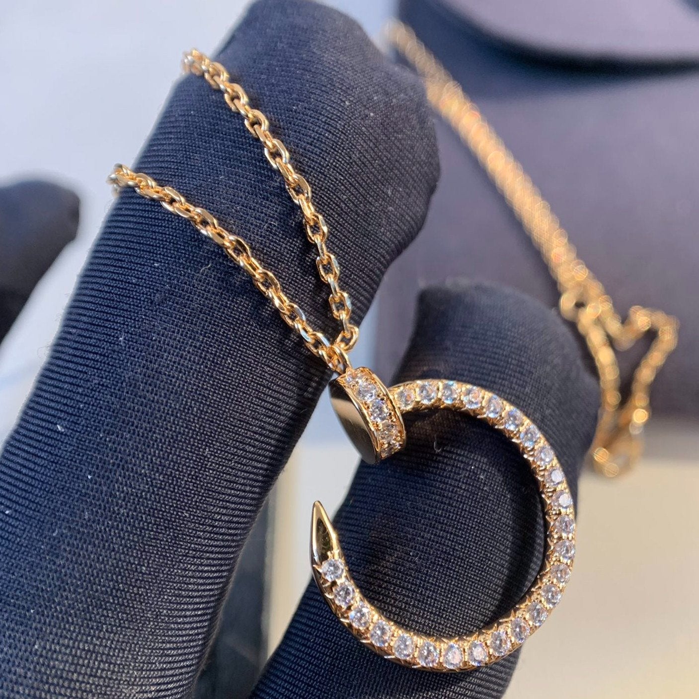 [Luxe Jewelry]JUSTE NECKLACE PINK GOLD DIAMONDS