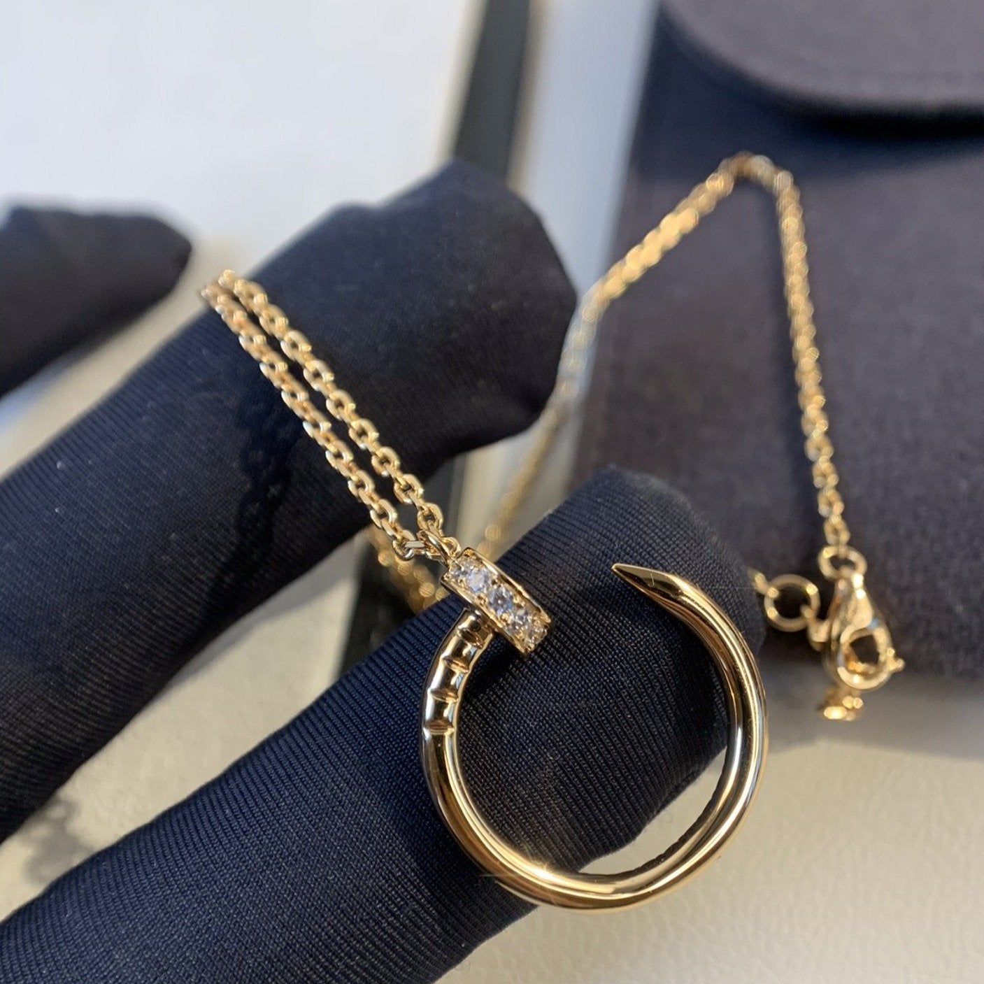 [Luxe Jewelry]JUSTE NECKLACE PINK GOLD DIAMONDS