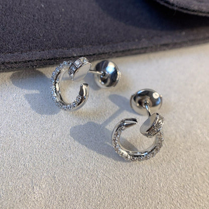 [Luxe Jewelry]JUSTE EARRINGS SILVER DIAMONDS