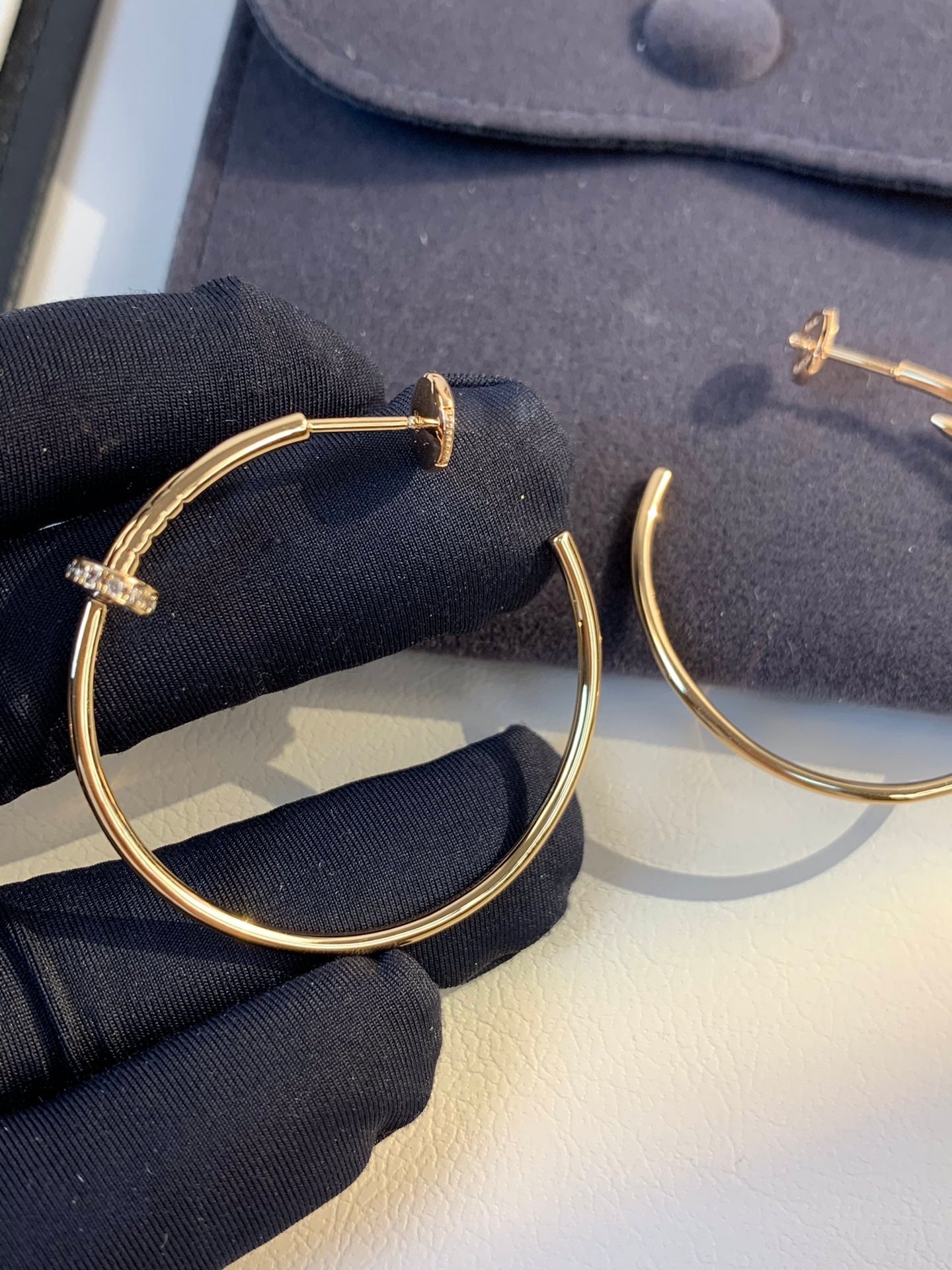 [Luxe Jewelry]JUSTE EARRINGS GOLD DIAMONDS 1.8MM