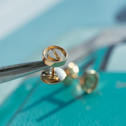 [Luxe Jewelry]LOVE EARRINGS PINK GOLD 10MM