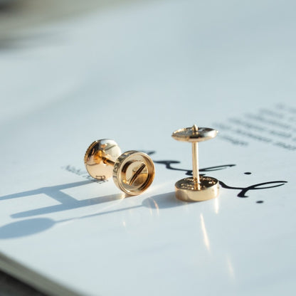 [Luxe Jewelry]LOVE EARRINGS PINK GOLD 10MM