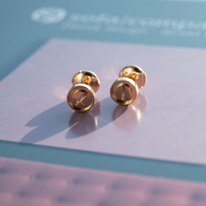 [Luxe Jewelry]LOVE EARRINGS PINK GOLD 10MM