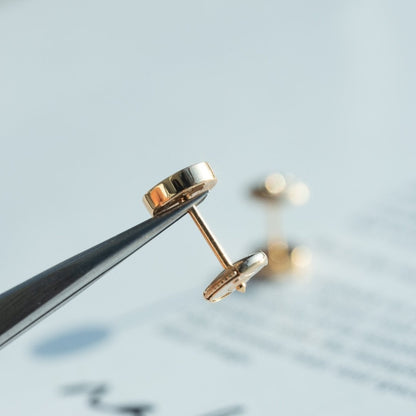 [Luxe Jewelry]LOVE EARRINGS PINK GOLD 10MM