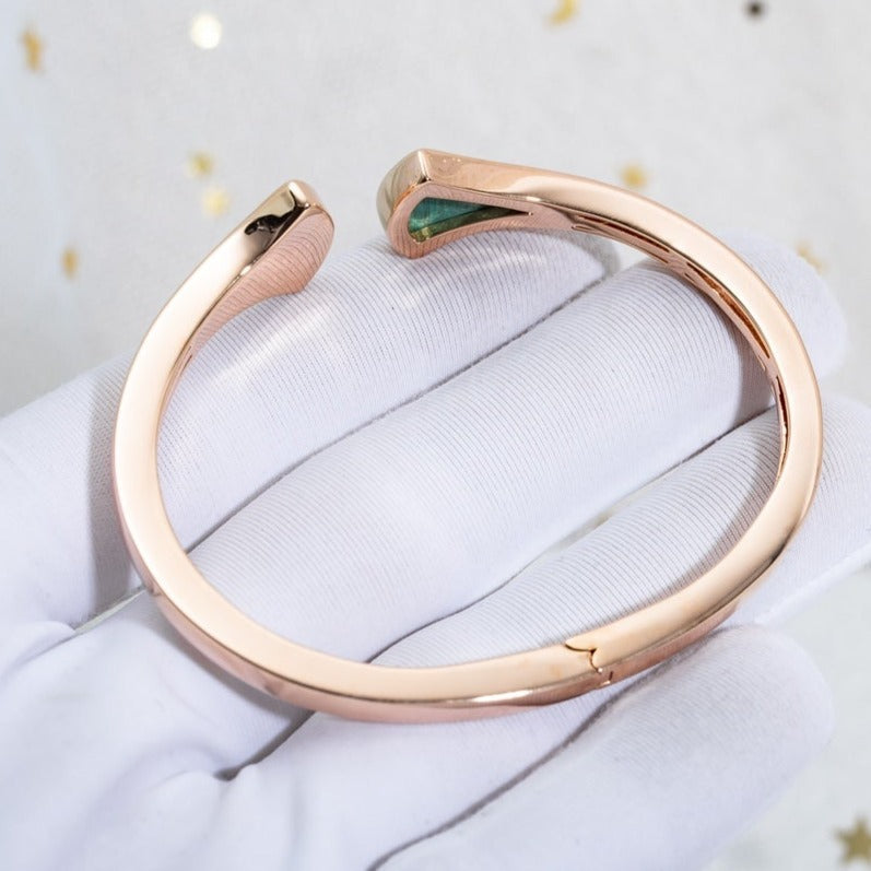 [Luxe Jewelry]DREAM BRACELET OPEN MALACHITE PINK GOLD