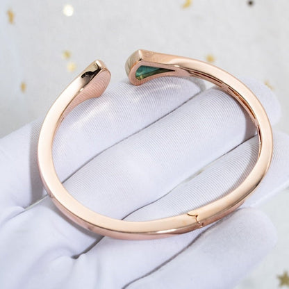 [Luxe Jewelry]DREAM BRACELET OPEN MALACHITE PINK GOLD