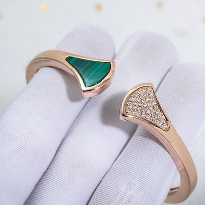 [Luxe Jewelry]DREAM BRACELET OPEN MALACHITE PINK GOLD