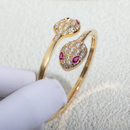 [Luxe Jewelry]SERPENTI BRACELET PINK GOLD DIAMOND DOUBLE SNAKE
