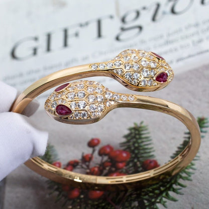 [Luxe Jewelry]SERPENTI BRACELET PINK GOLD DIAMOND DOUBLE SNAKE