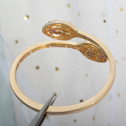 [Luxe Jewelry]SERPENTI BRACELET PINK GOLD DIAMOND DOUBLE SNAKE