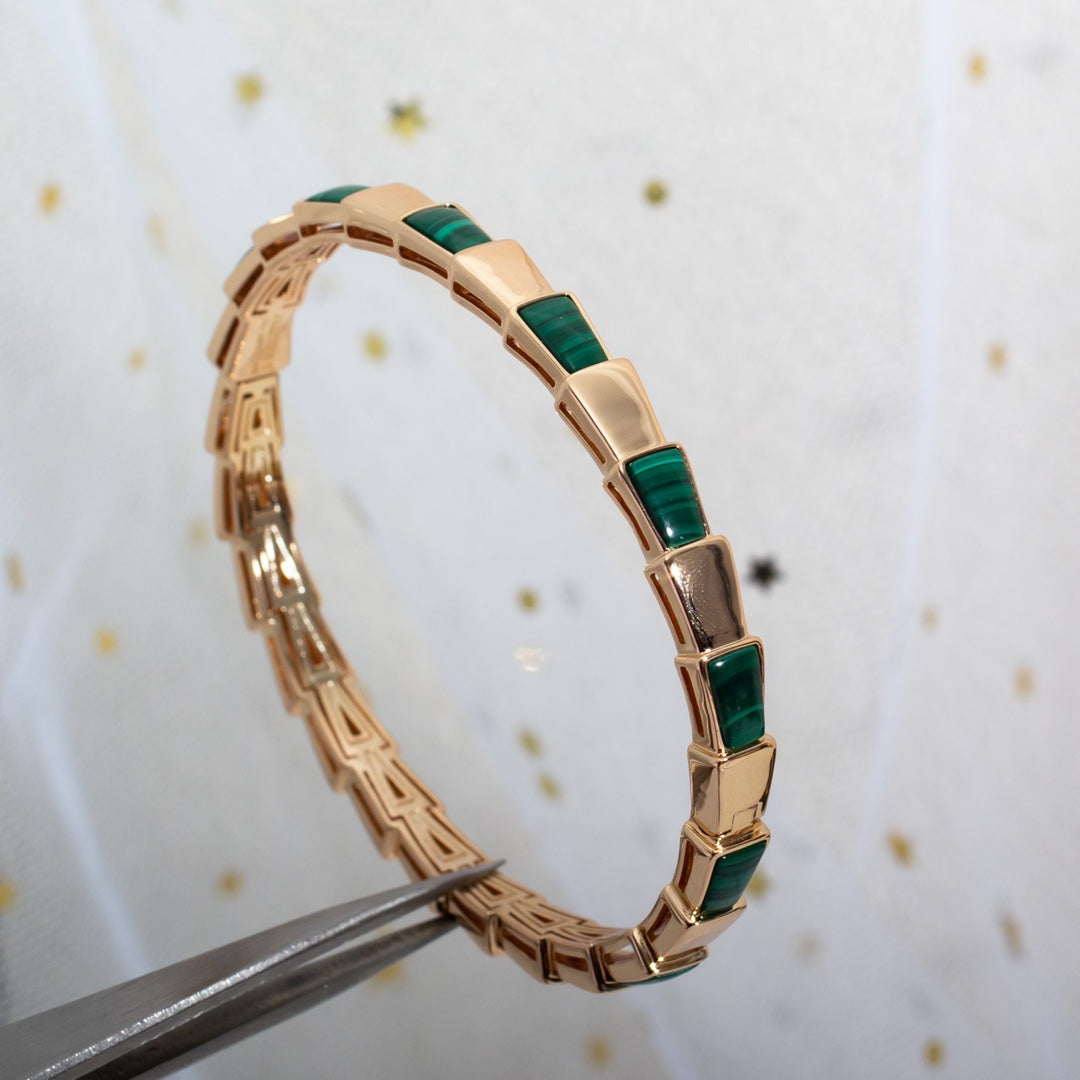 [Luxe Jewelry]SERPENTI BRACELET PINK GOLD MALACHITE