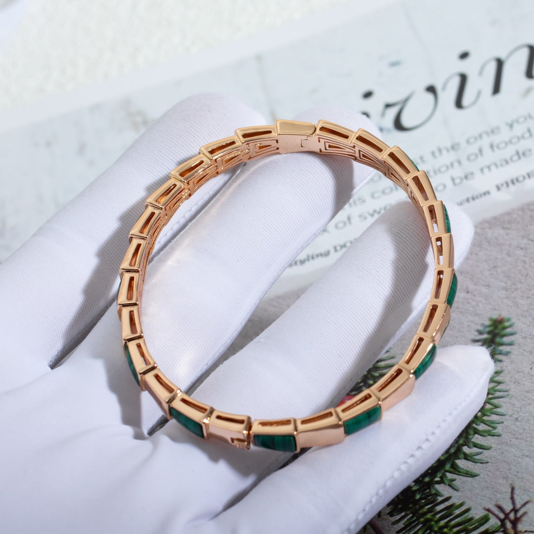 [Luxe Jewelry]SERPENTI BRACELET PINK GOLD MALACHITE