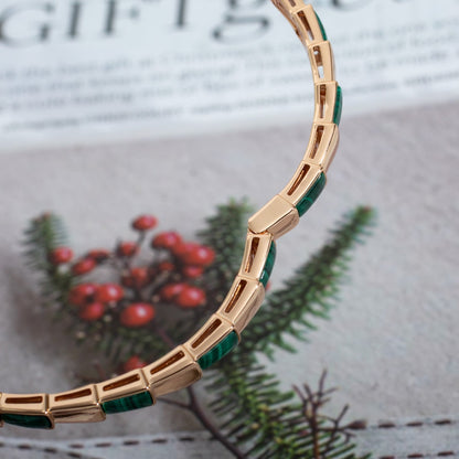 [Luxe Jewelry]SERPENTI BRACELET PINK GOLD MALACHITE