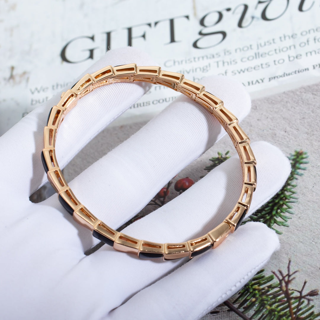 [Luxe Jewelry]SERPENTI BRACELET PINK GOLD ONYX