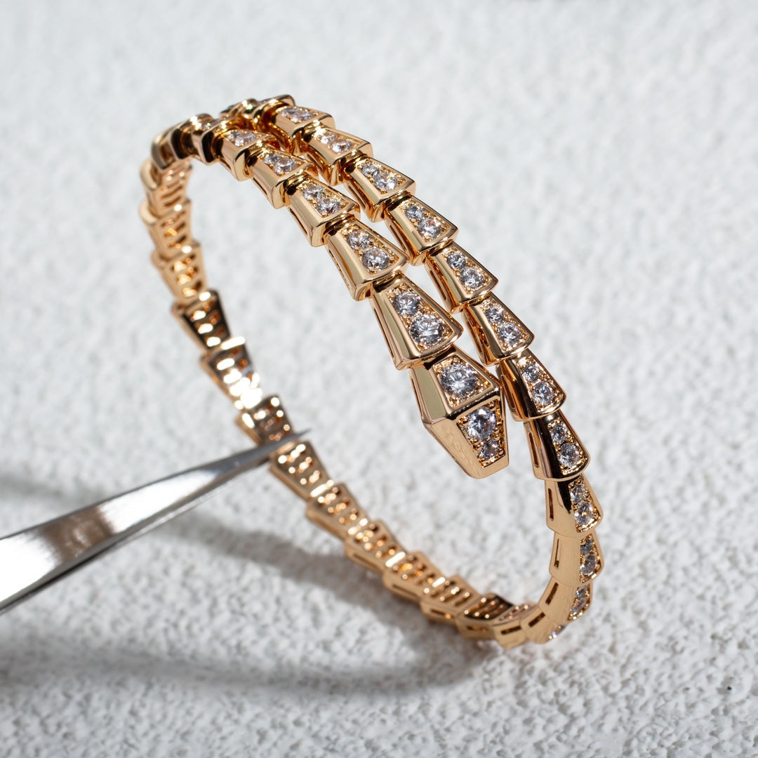 [Luxe Jewelry]SERPENTI BRACELET 6.8MM PINK GOLD DIAMOND