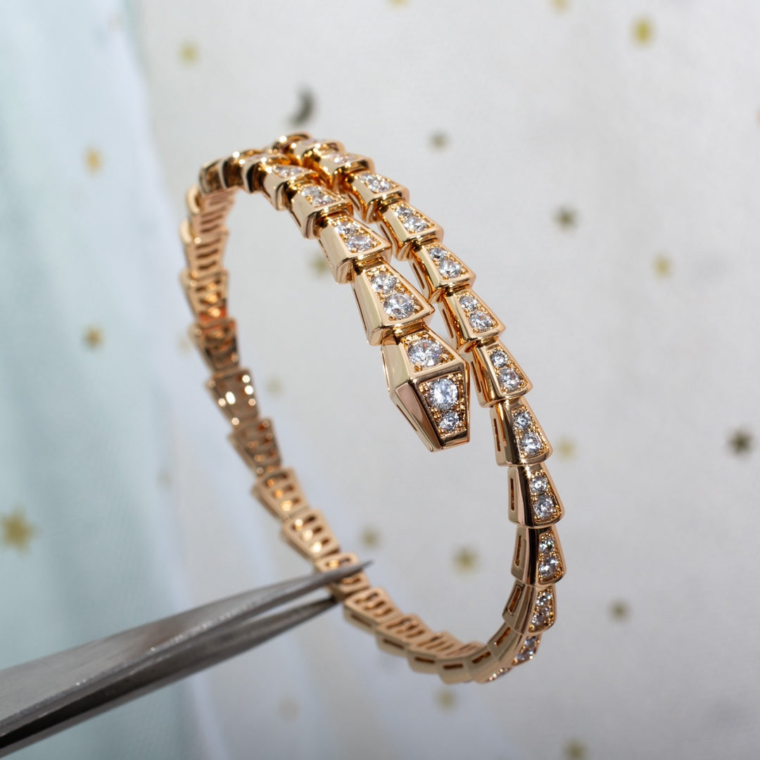 [Luxe Jewelry]SERPENTI BRACELET 6.8MM PINK GOLD DIAMOND