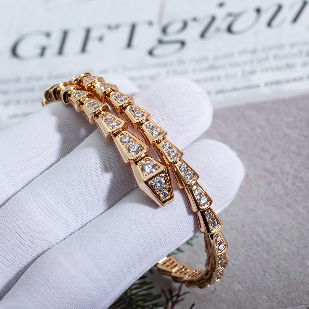 [Luxe Jewelry]SERPENTI BRACELET 6.8MM PINK GOLD DIAMOND