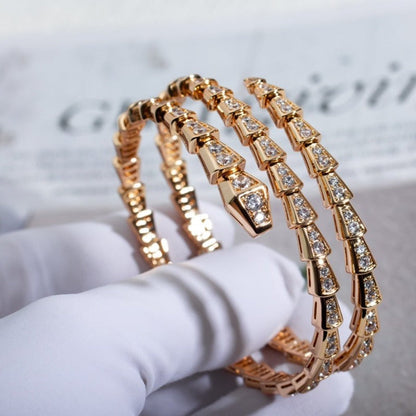 [Luxe Jewelry]SERPENTI BRACELET PINK GOLD DIAMOND DOUBLE ROW