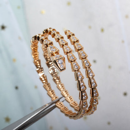 [Luxe Jewelry]SERPENTI BRACELET PINK GOLD DIAMOND DOUBLE ROW