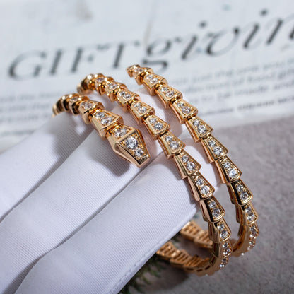 [Luxe Jewelry]SERPENTI BRACELET PINK GOLD DIAMOND DOUBLE ROW