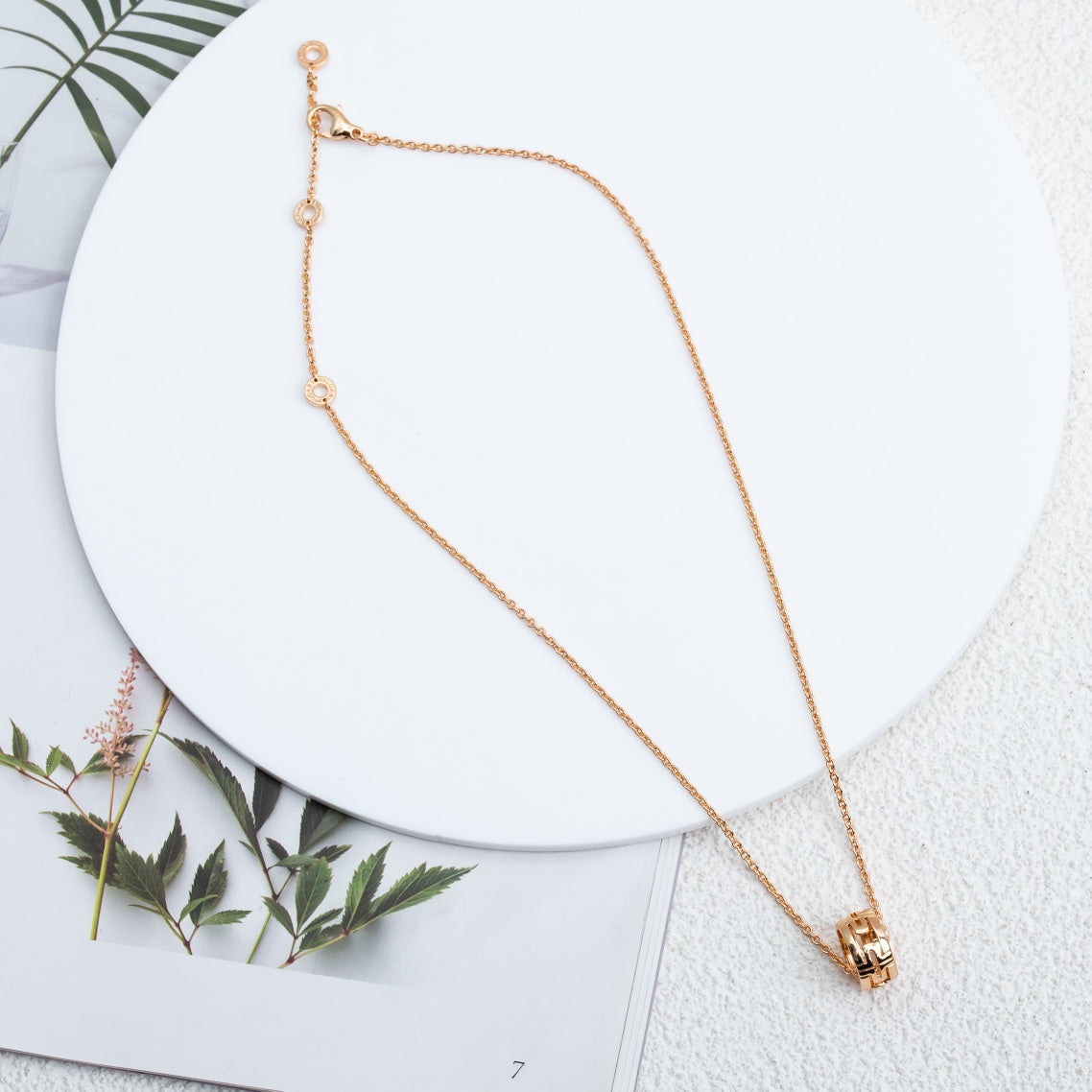 [Luxe Jewelry]PARENTESI NECKLACE PINK GOLD