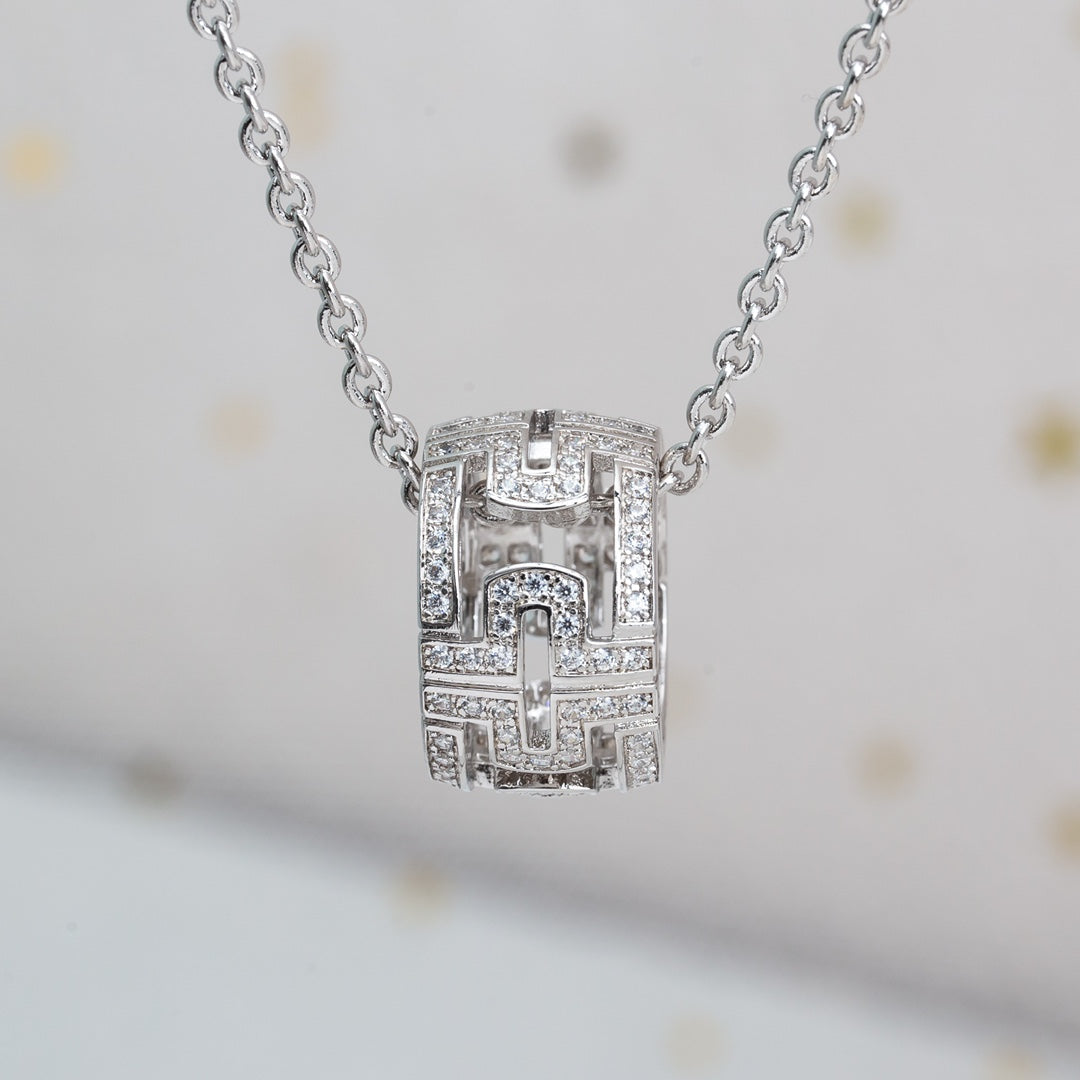 [Luxe Jewelry]PARENTESI NECKLACE SILVER DIAMOND