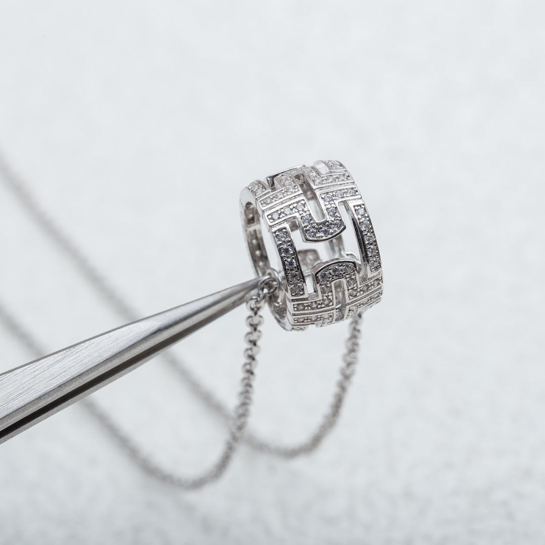 [Luxe Jewelry]PARENTESI NECKLACE SILVER DIAMOND