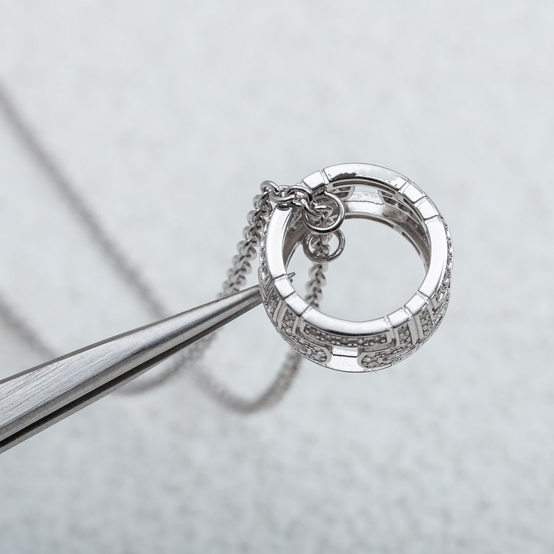 [Luxe Jewelry]PARENTESI NECKLACE SILVER DIAMOND