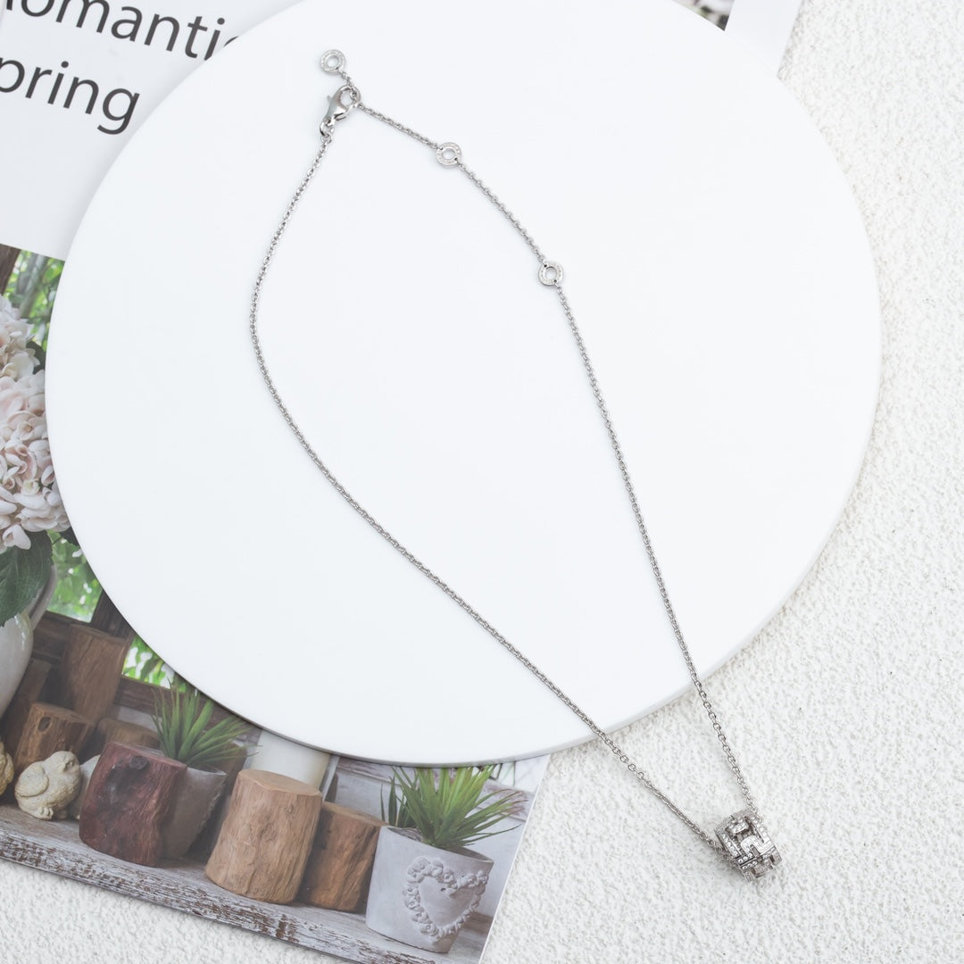 [Luxe Jewelry]PARENTESI NECKLACE SILVER DIAMOND