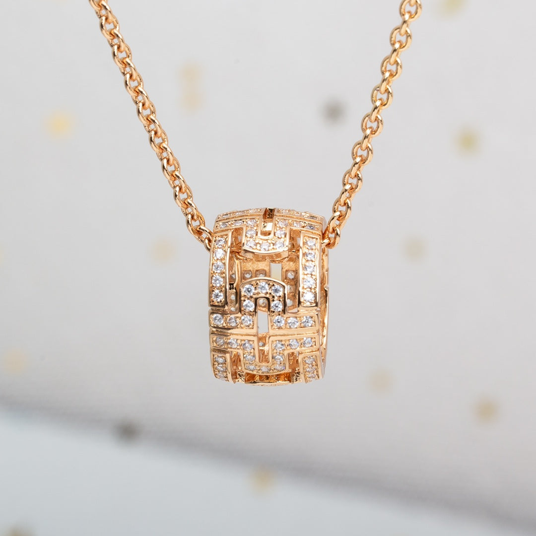 [Luxe Jewelry]PARENTESI NECKLACE PINK GOLD DIAMOND