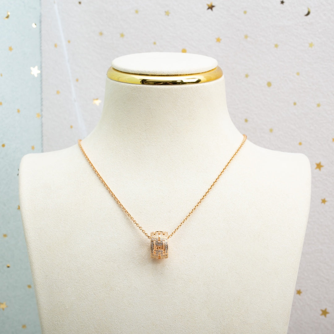 [Luxe Jewelry]PARENTESI NECKLACE PINK GOLD DIAMOND