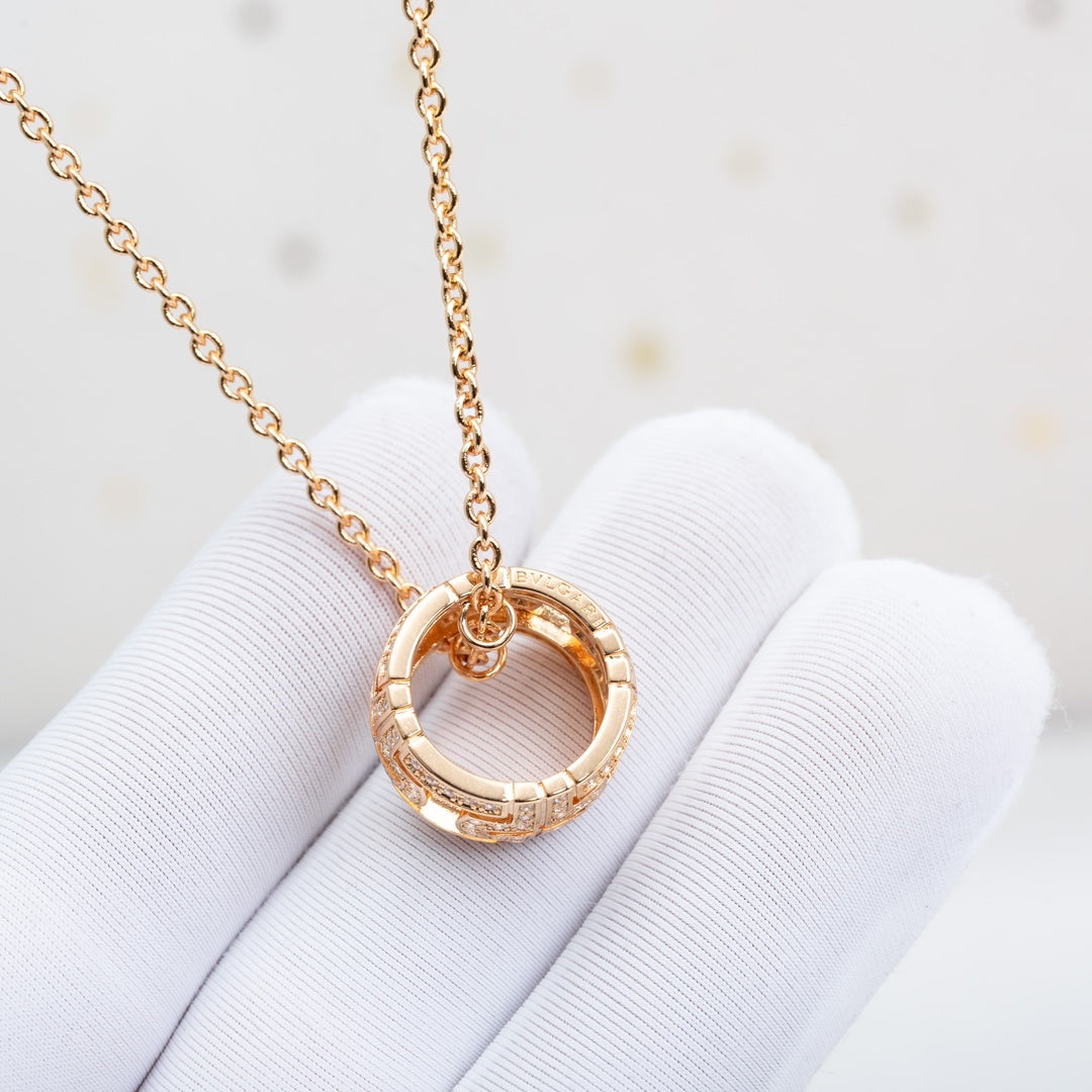 [Luxe Jewelry]PARENTESI NECKLACE PINK GOLD DIAMOND