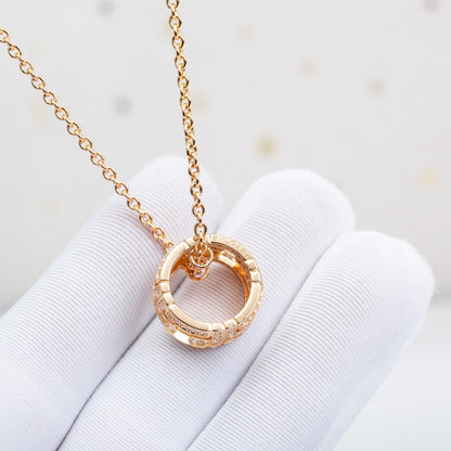 [Luxe Jewelry]PARENTESI NECKLACE PINK GOLD DIAMOND