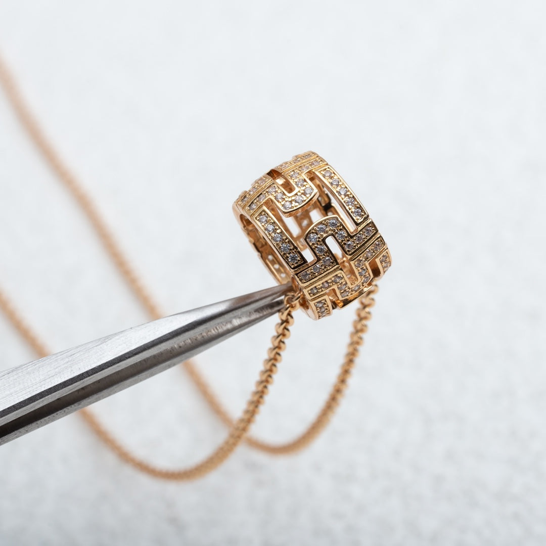 [Luxe Jewelry]PARENTESI NECKLACE PINK GOLD DIAMOND