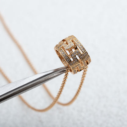 [Luxe Jewelry]PARENTESI NECKLACE PINK GOLD DIAMOND