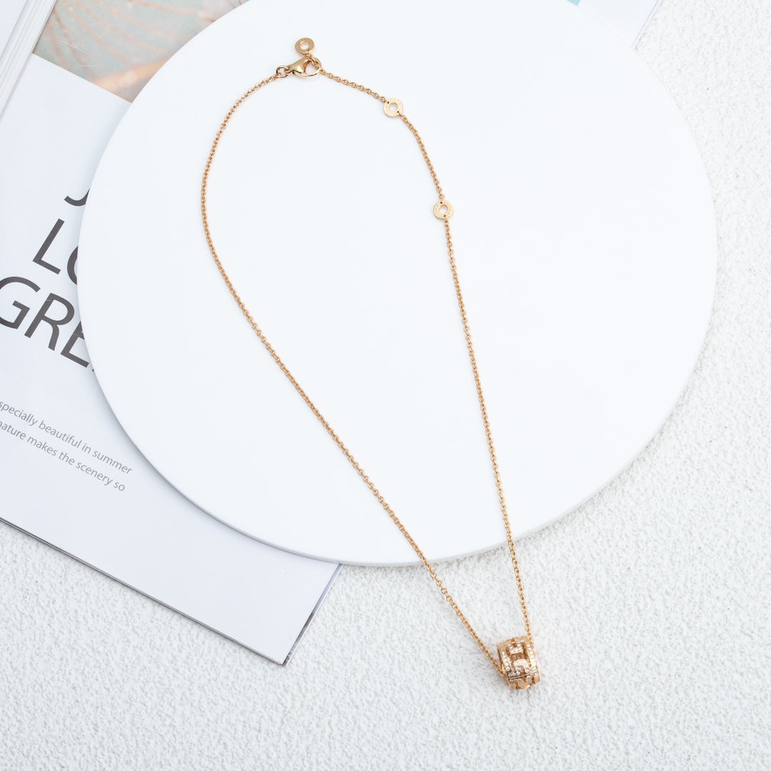 [Luxe Jewelry]PARENTESI NECKLACE PINK GOLD DIAMOND