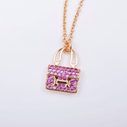 [Luxe Jewelry]CONSTANCE PEDANT PURPLE DIAMOND NECKLACE