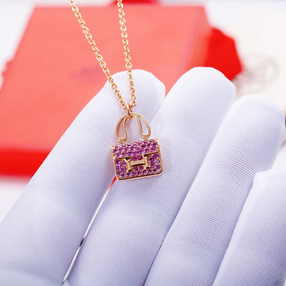 [Luxe Jewelry]CONSTANCE PEDANT PURPLE DIAMOND NECKLACE