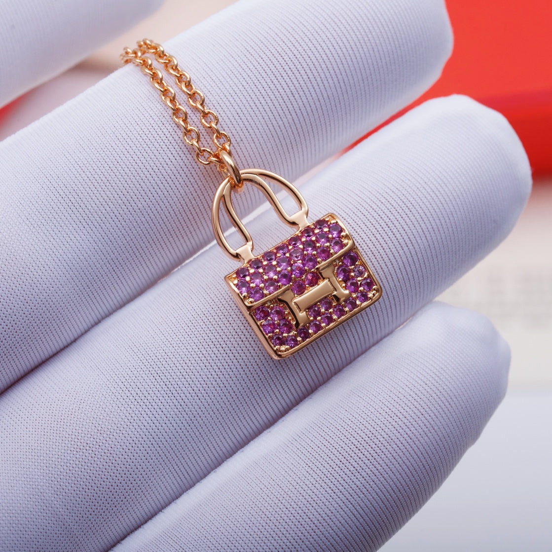 [Luxe Jewelry]CONSTANCE PEDANT PURPLE DIAMOND NECKLACE