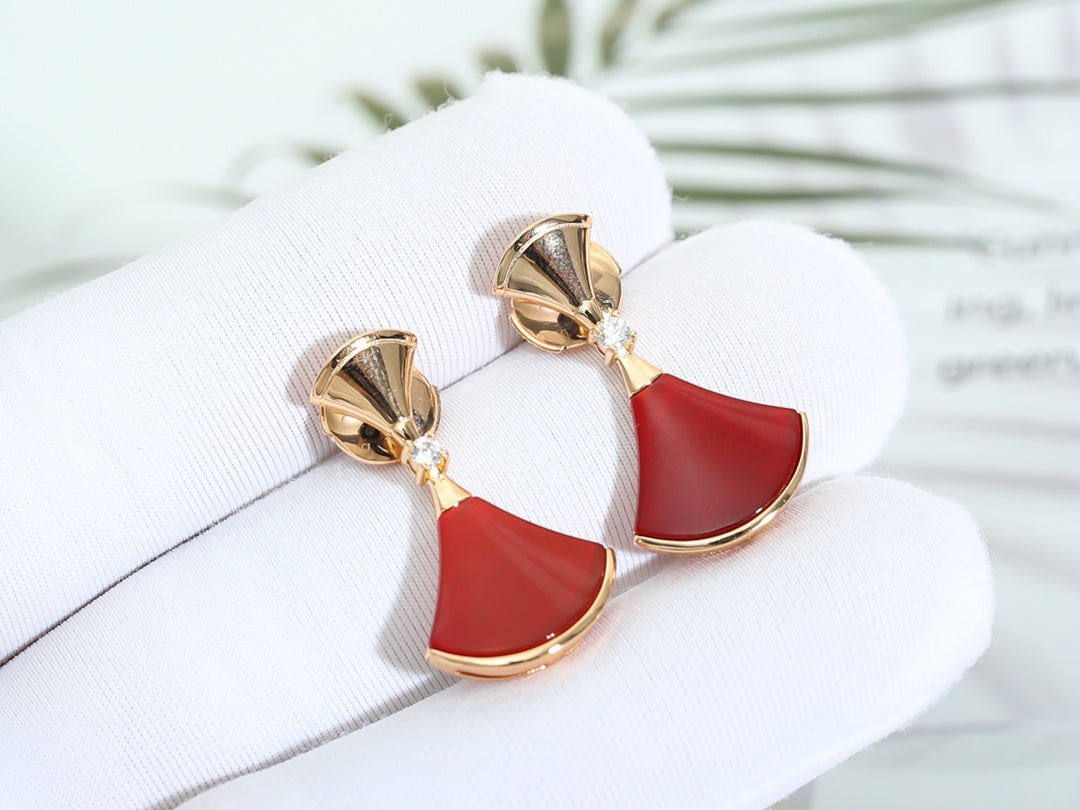 [Luxe Jewelry]DREAM Carnelian PINK GOLD EARRINGS