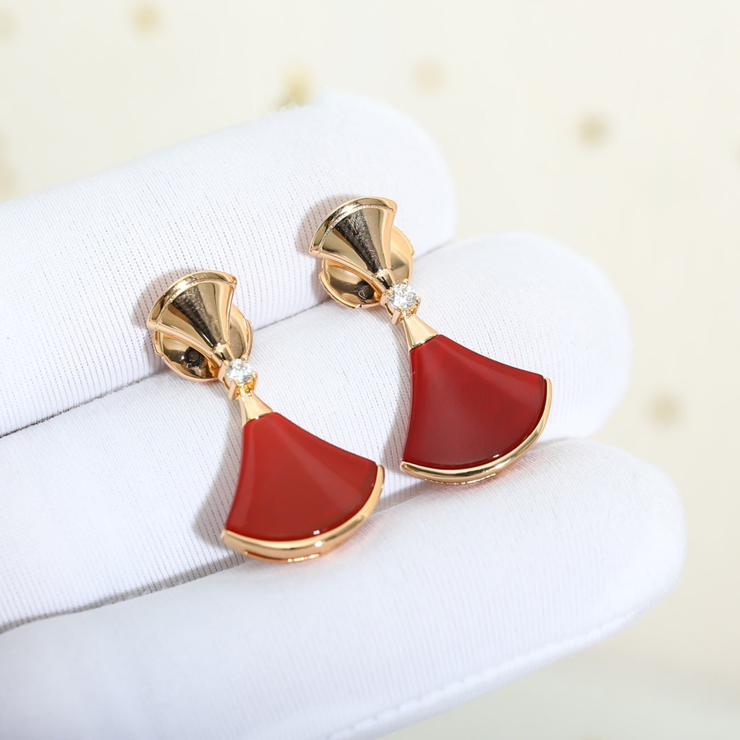 [Luxe Jewelry]DREAM Carnelian PINK GOLD EARRINGS