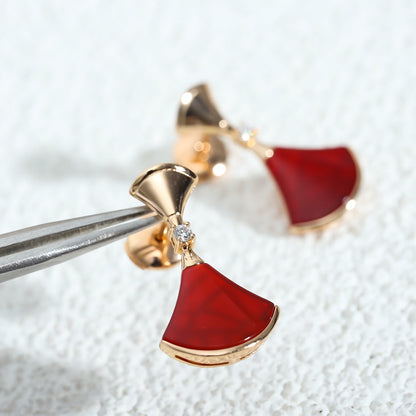 [Luxe Jewelry]DREAM Carnelian PINK GOLD EARRINGS
