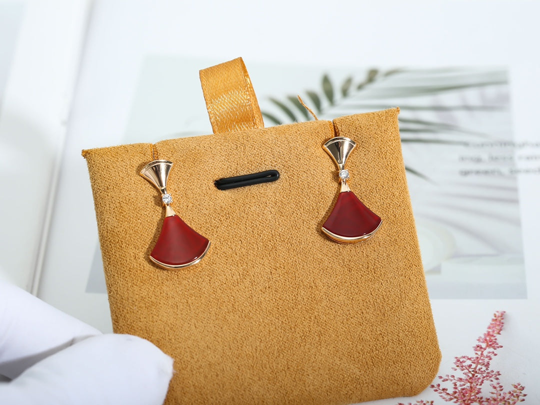 [Luxe Jewelry]DREAM Carnelian PINK GOLD EARRINGS