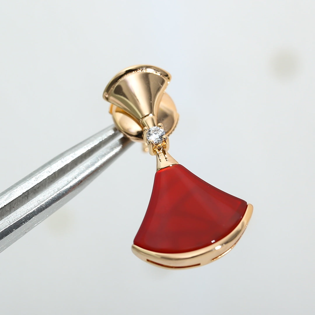 [Luxe Jewelry]DREAM Carnelian PINK GOLD EARRINGS