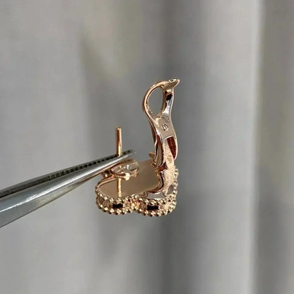 [Luxe Jewelry]CLOVER MEDIUM 1 MOTIFS  PINK MOP DIAMOND EARRINGS
