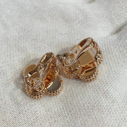 [Luxe Jewelry]CLOVER MEDIUM 1 MOTIFS CARNELIAN  DIAMOND earrings