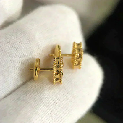 [Luxe Jewelry]CLOVER MINI 9.5MM MALACHITE  EARRINGS