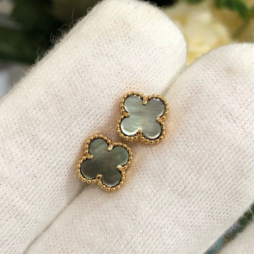 [Luxe Jewelry]CLOVER MINI GOLD EARRINGS