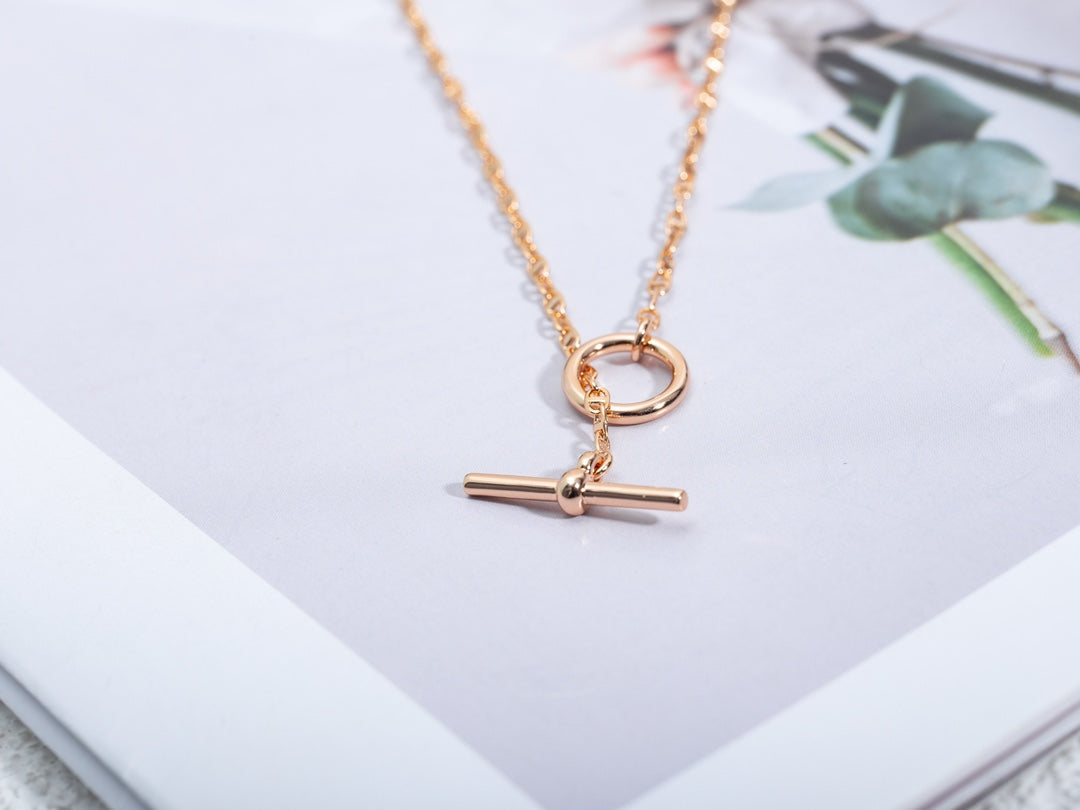 [Luxe Jewelry]ECHAPPEE NECKLACE PINK GOLD