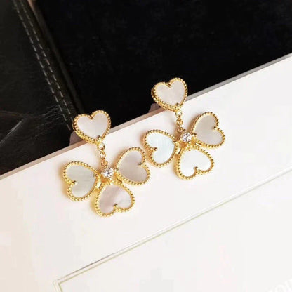 [Luxe Jewelry]CLOVER SWEET WHITE MOP EARRINGS